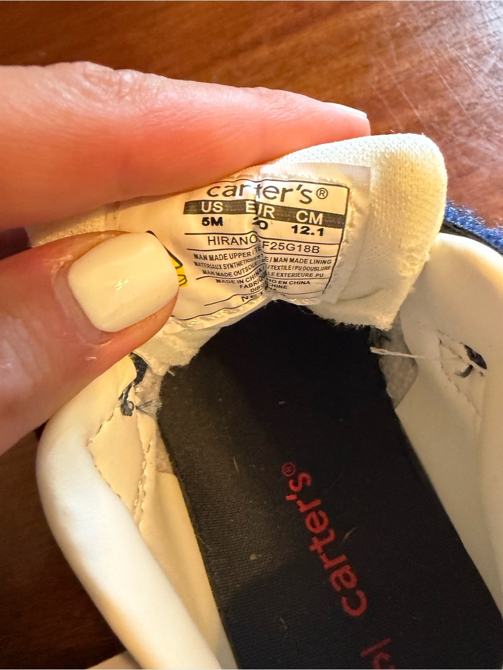 Carters Little Boy Sneakers Size 5 White And Navy New With Tags - Picture 4 of 7